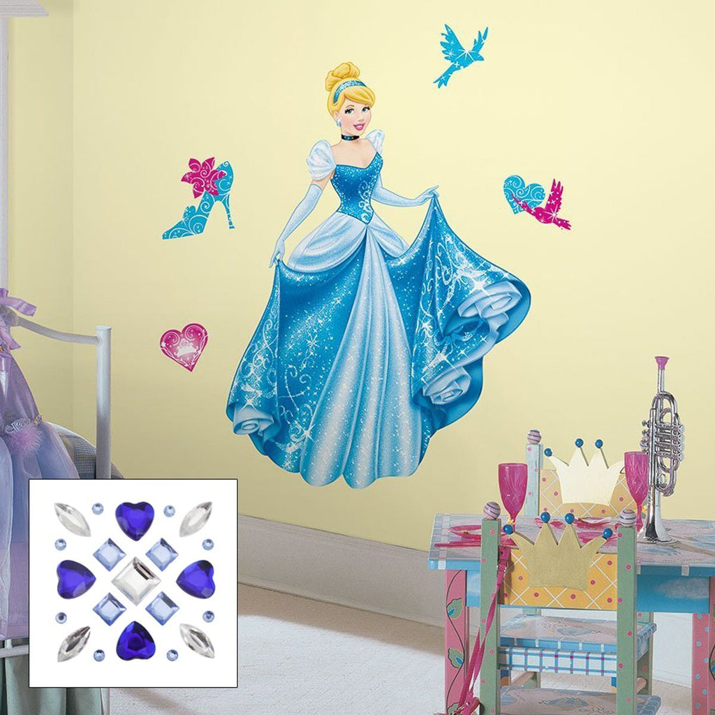 Cinderella Peel & Stick Giant Wall Decal With Decrorating Accents and Gems