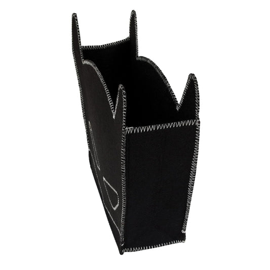 DC Comics Batman Shaped Felt Nursery Storage Caddy, Black Mask Organizer Bin with Contrast Stitching