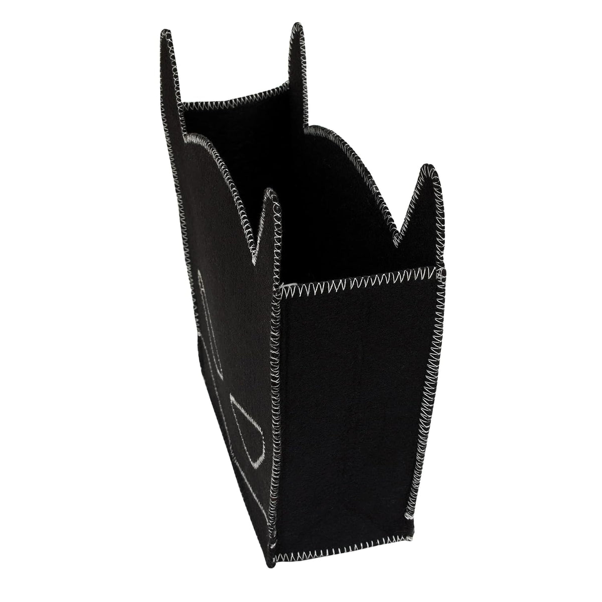 DC Comics Batman Shaped Felt Nursery Storage Caddy, Black Mask Organizer Bin with Contrast Stitching