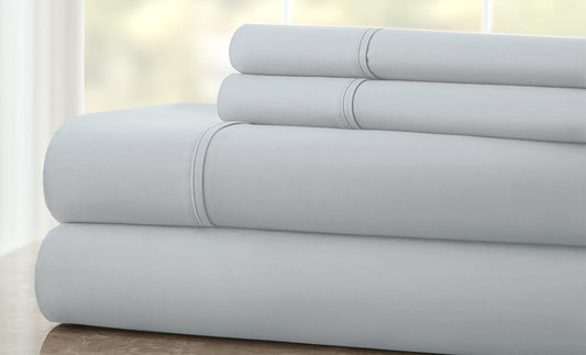 Chesterfield 4 Piece Sheet Set 900 Thread Count (King, Light Blue)