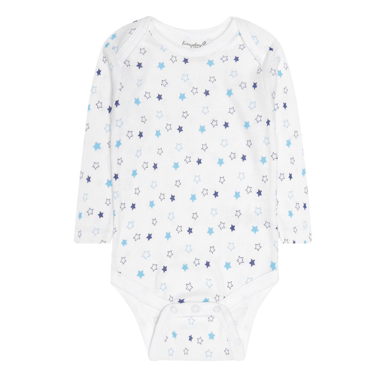 Everyday Kids 7 Pack Blue Long Sleeve Baby Bodysuits for Boys