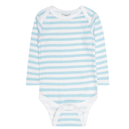 Everyday Kids 7 Pack Blue Long Sleeve Baby Bodysuits for Boys