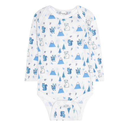 Everyday Kids 7 Pack Blue Long Sleeve Baby Bodysuits for Boys