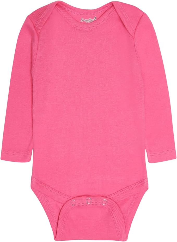 Everyday Kids 7 Pack Pink Long Sleeve Baby Bodysuits for Girls