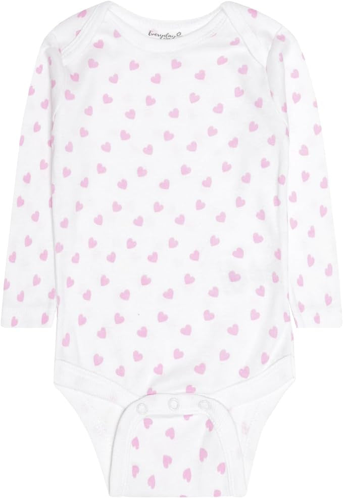 Everyday Kids 7 Pack Pink Long Sleeve Baby Bodysuits for Girls