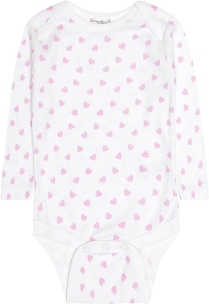 Everyday Kids 7 Pack Pink Long Sleeve Baby Bodysuits for Girls