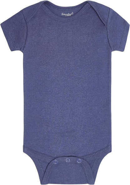 Everyday Kids 7 Pack Blue Short Sleeve Baby Bodysuits for Boys