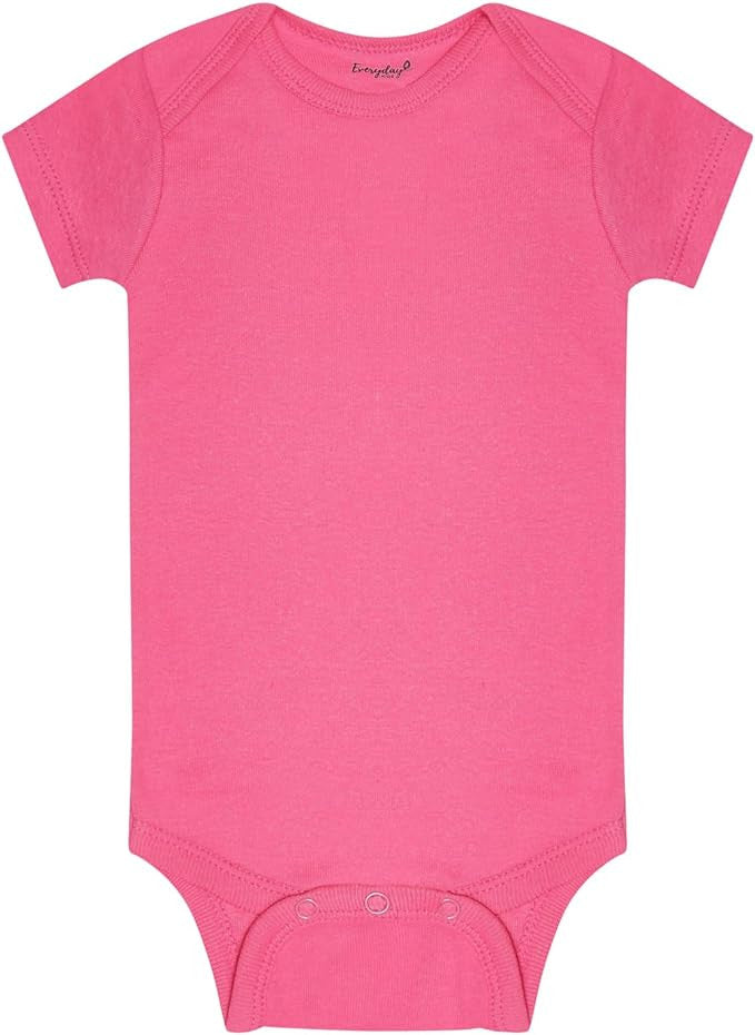 Everyday Kids 7 Pack Pink Short Sleeve Baby Bodysuits for Girls