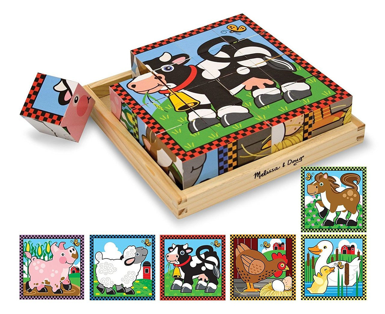 Melissa & Doug Farm Wooden Cube Puzzle