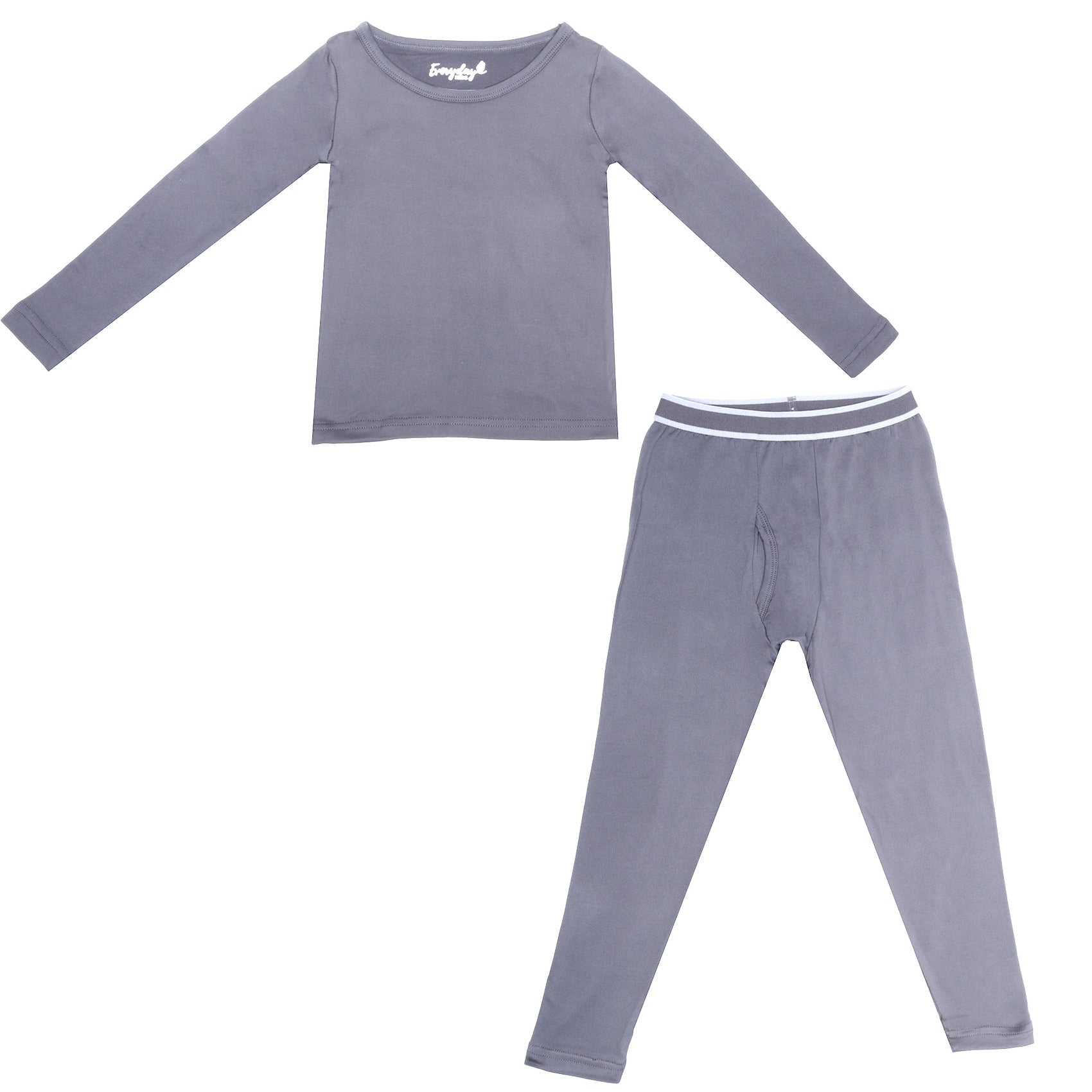 EVERYDAY KIDS Boys Dark Gray Thermal Top and Bottom Underwear Set