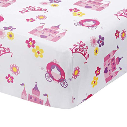 Everyday Kids 4 Piece Girls Crib Bedding Set -Princess Storyland