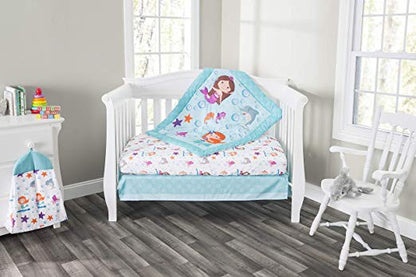 Everyday Kids 3 Piece Girls Crib Bedding Set - Mermaid Adventures