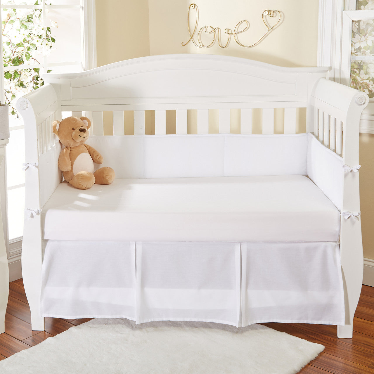 Everyday Kids 4-Piece Crib Bumper Pads - White