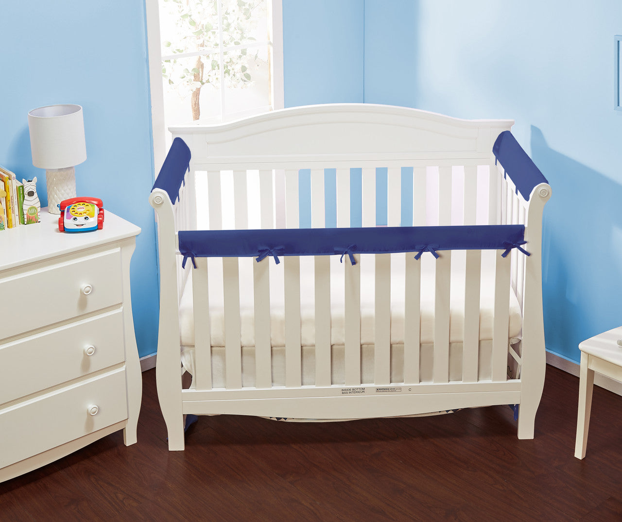 Everyday Kids 3-Piece Padded Baby Crib Rail Cover Set - Navy