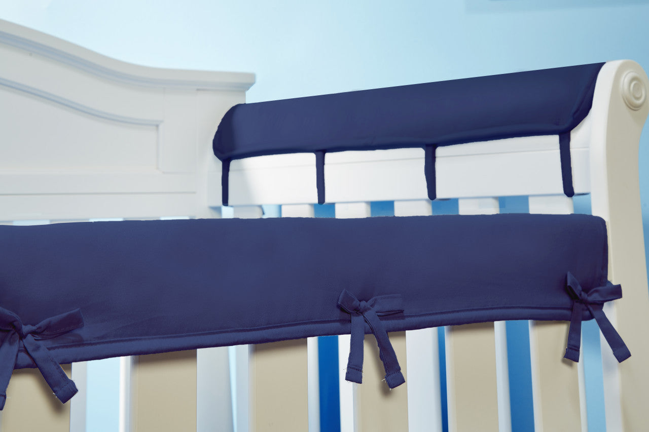 Everyday Kids 3-Piece Padded Baby Crib Rail Cover Set - Navy