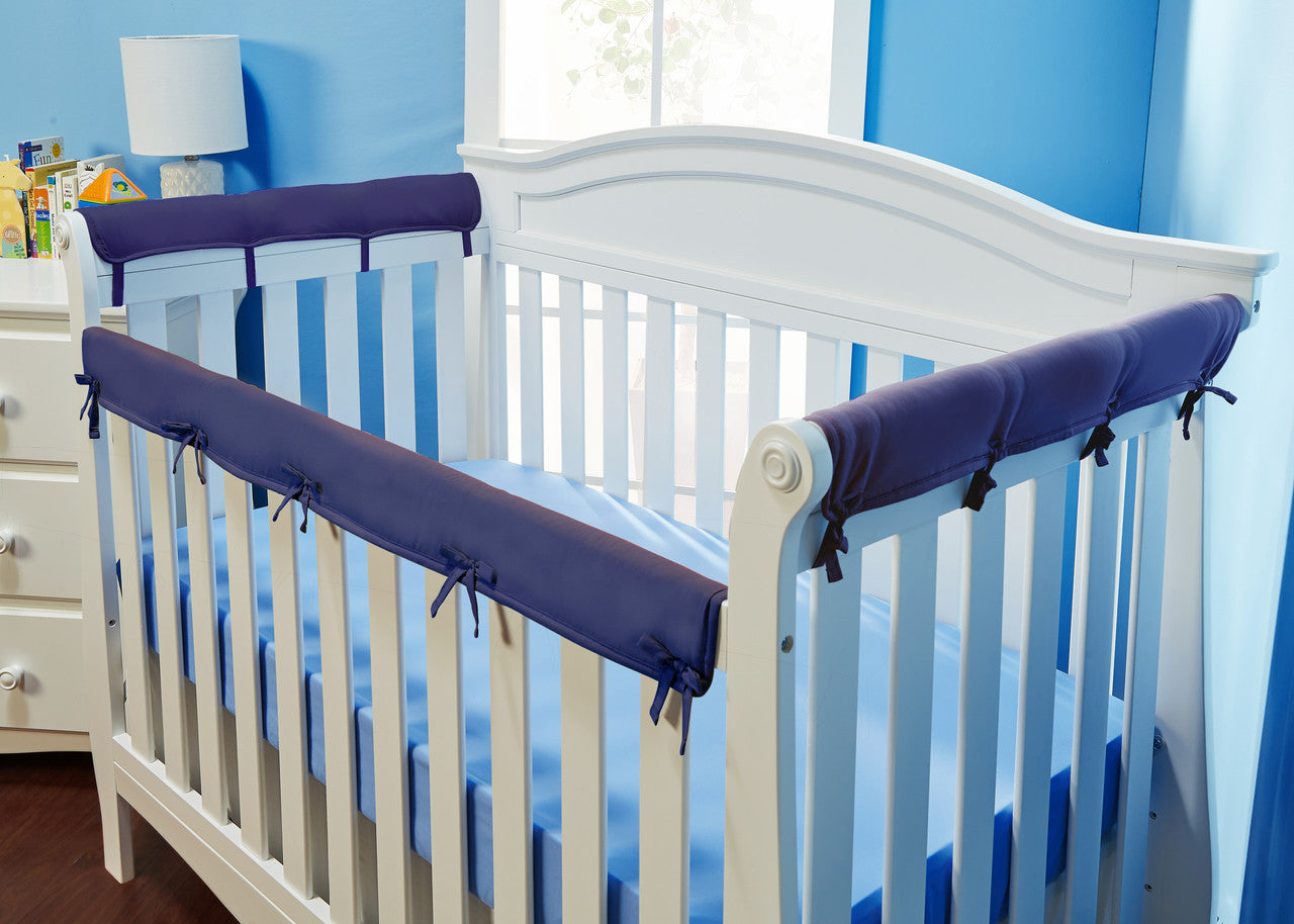 Everyday Kids 3-Piece Padded Baby Crib Rail Cover Set - Navy