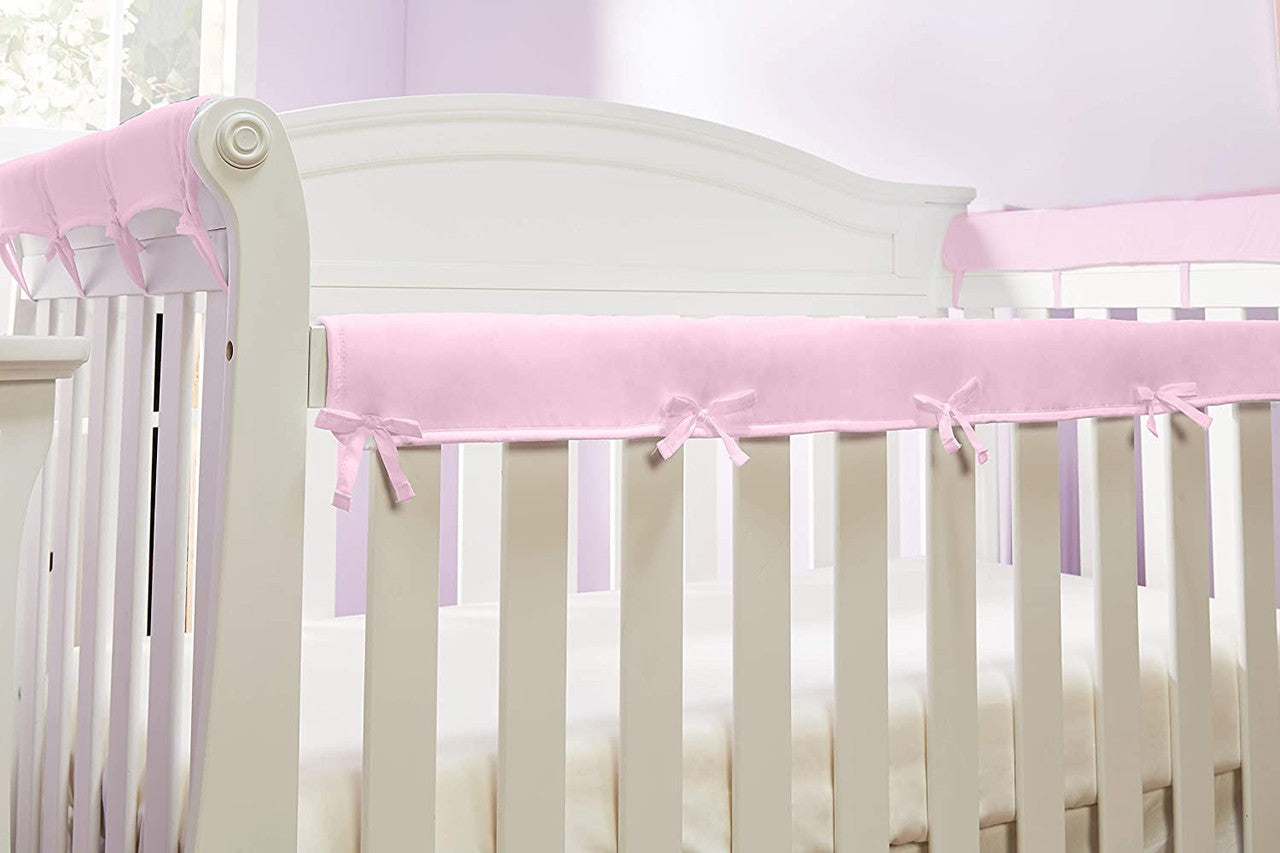 Everyday Kids 3-Piece Padded Baby Crib Rail Cover Set - Pink