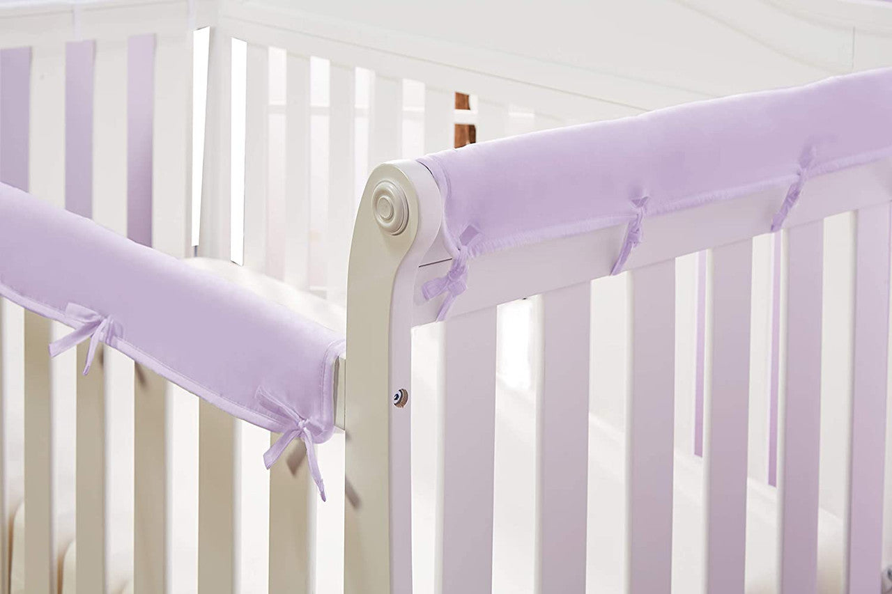 Everyday Kids 3-Piece Padded Baby Crib Rail Cover Set - Purple