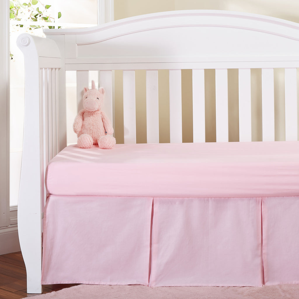 EVERYDAY KIDS Pink Pleated Crib Skirt
