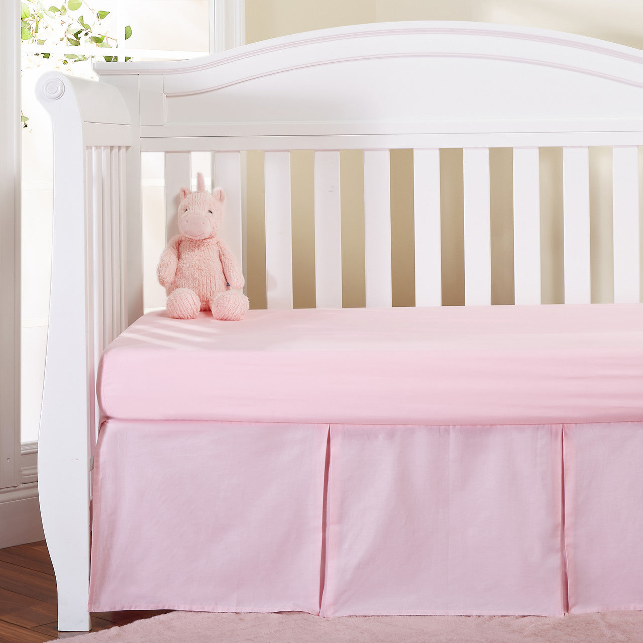 EVERYDAY KIDS Pink Pleated Crib Skirt