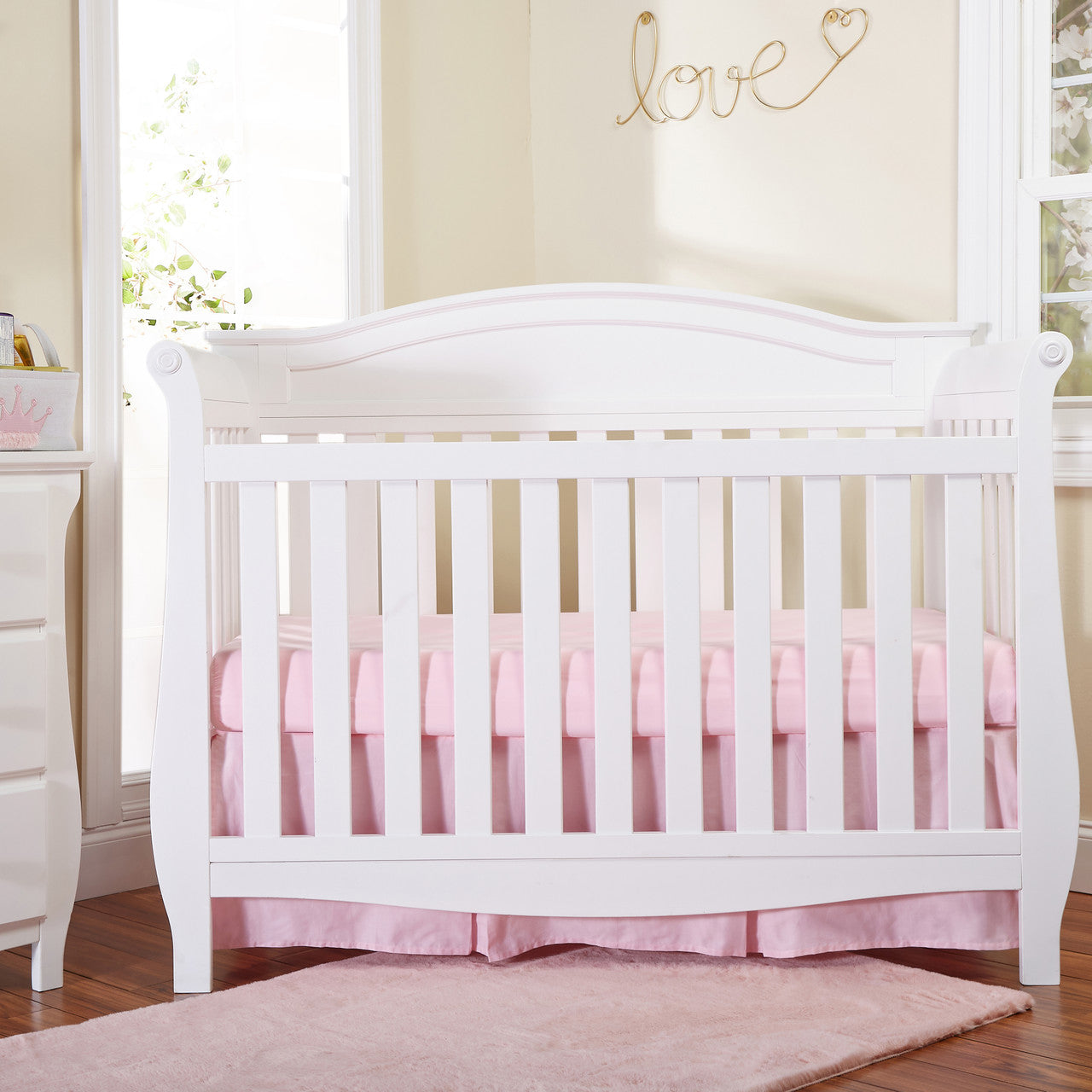 EVERYDAY KIDS Pink Pleated Crib Skirt