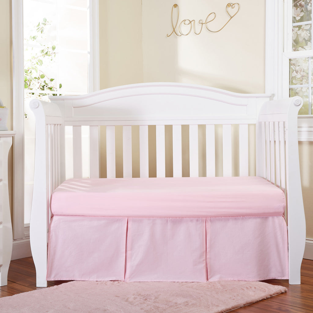 EVERYDAY KIDS Pink Pleated Crib Skirt