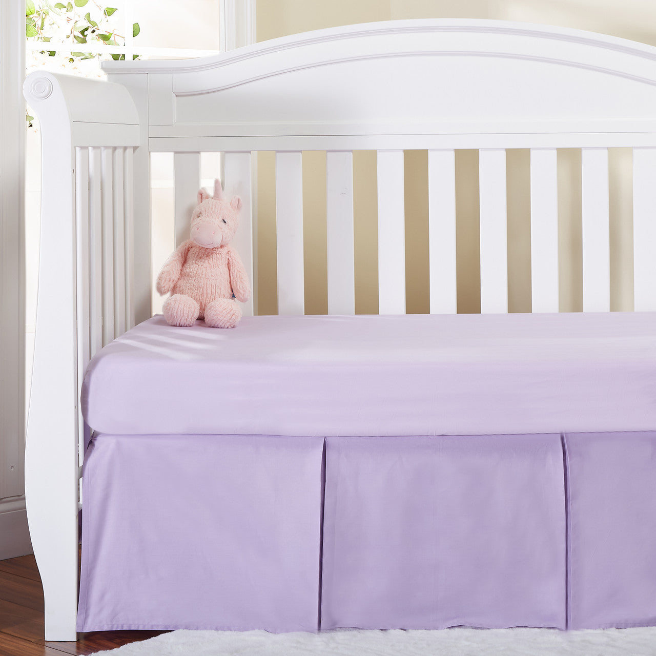 EVERYDAY KIDS Purple Pleated Crib Skirt