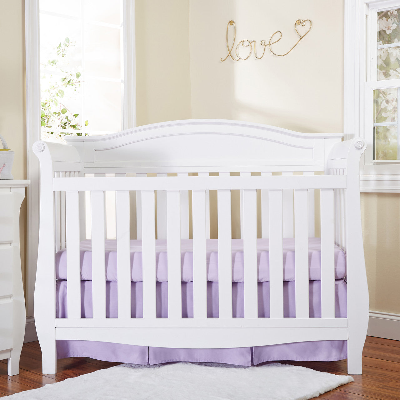 EVERYDAY KIDS Purple Pleated Crib Skirt
