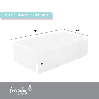 EVERYDAY KIDS White Pleated Crib Skirt