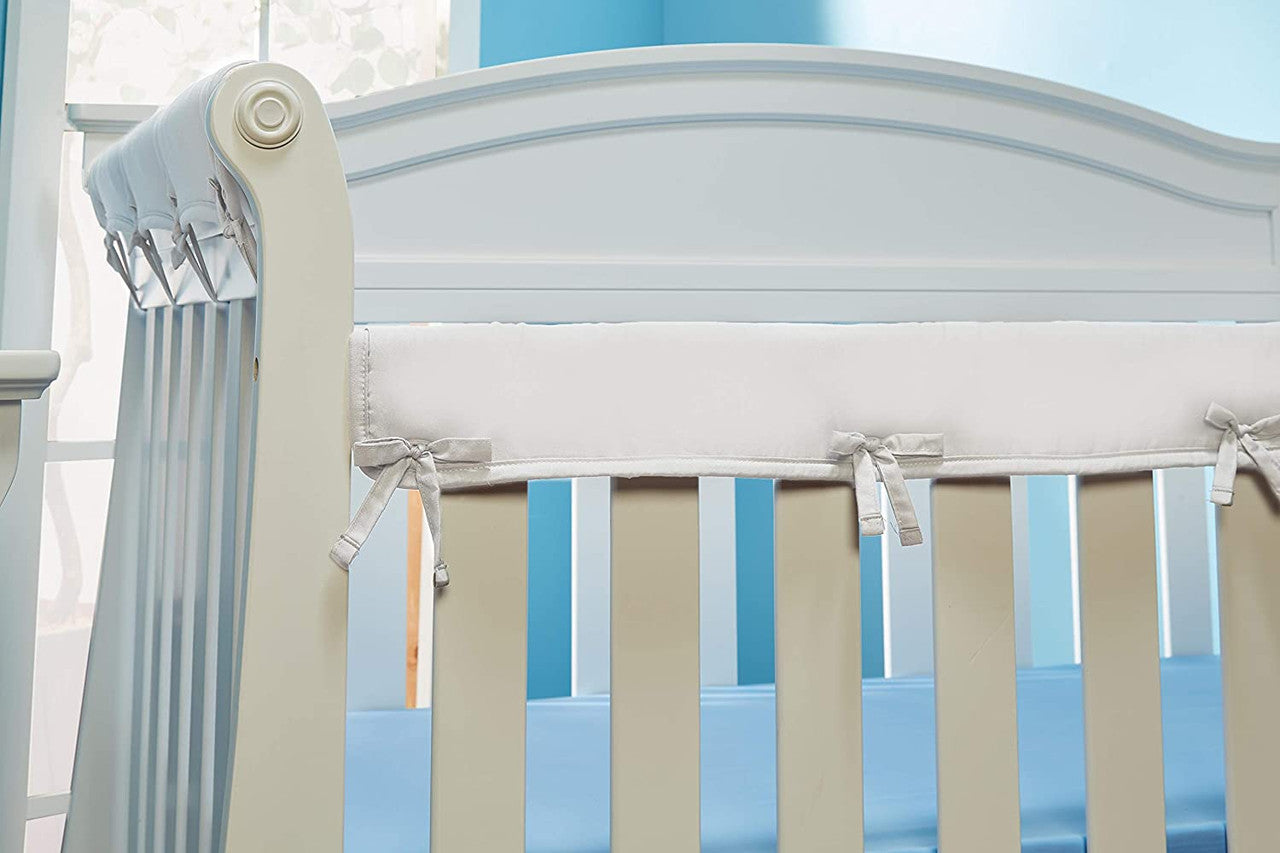 Everyday Kids 3-Piece Padded Baby Crib Rail Cover Set- White