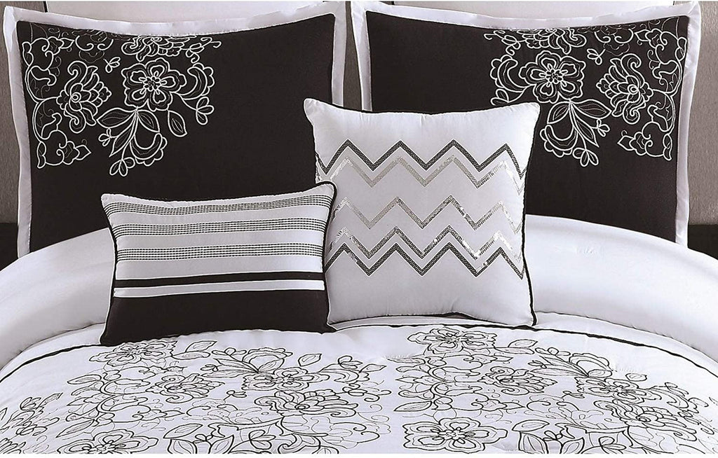 Saldana 8 Piece Rose Embroidered Comforter Set California King