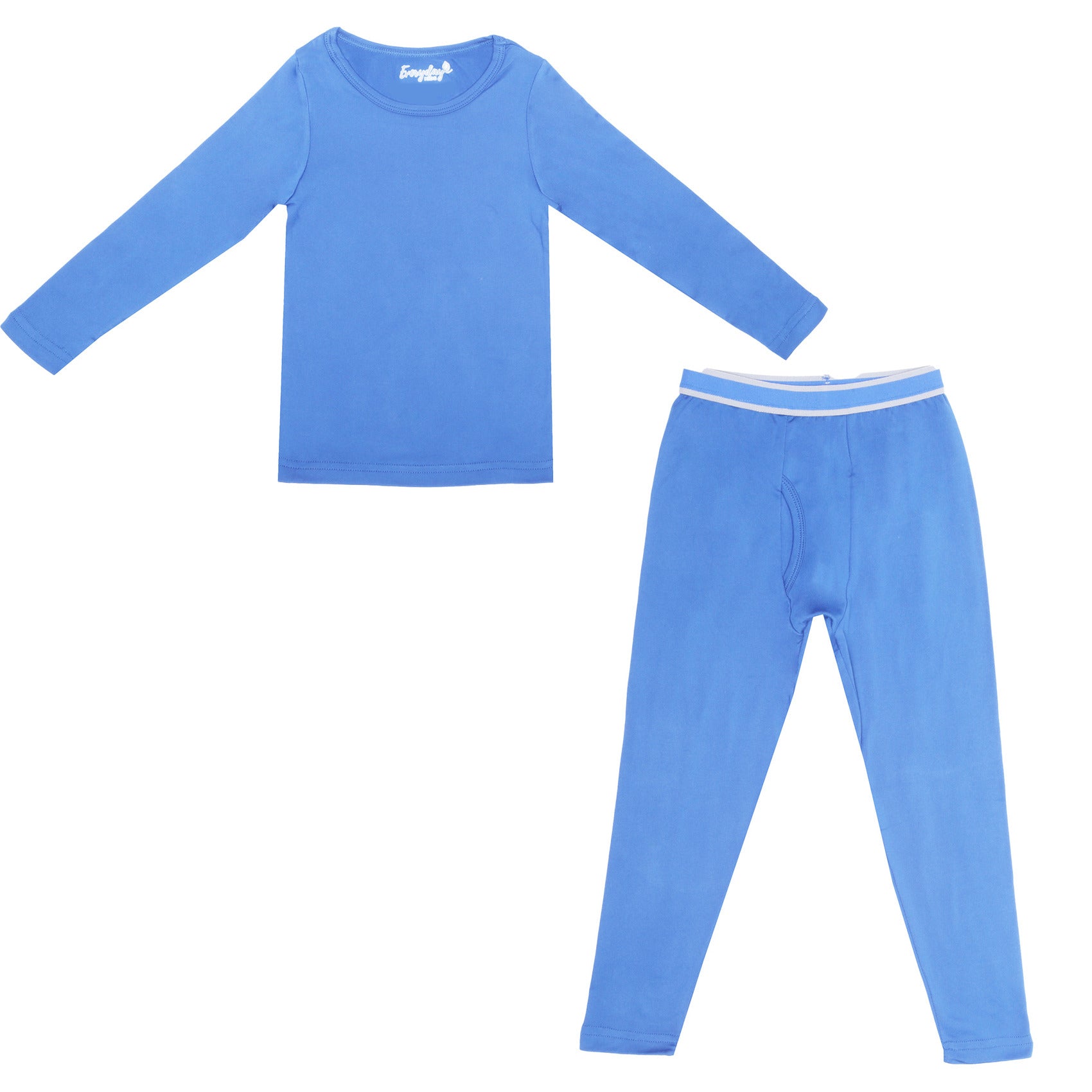 EVERYDAY KIDS Boys Light Blue Thermal Top and Bottom Underwear Set