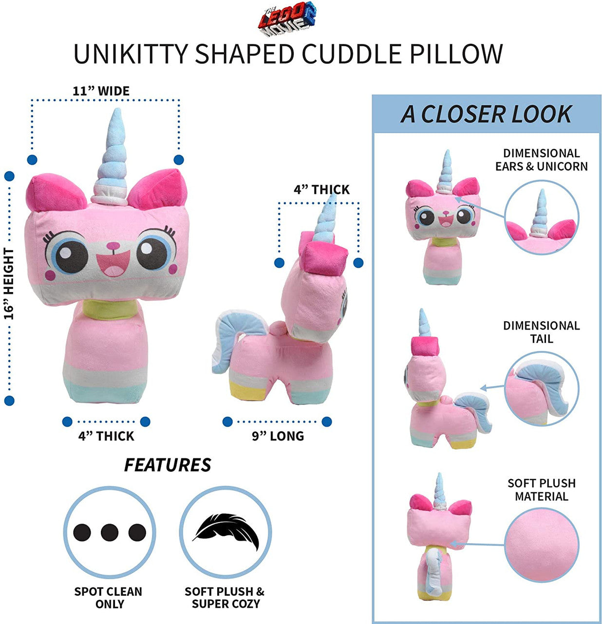 Cuddle Pillow Buddy Lego Movie 2 Unikitty