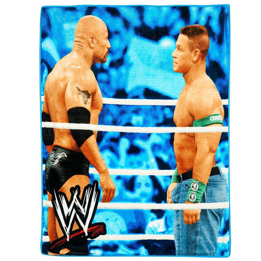WWE Wrestling Brawl Throw Blanket - The Rock, John Cena