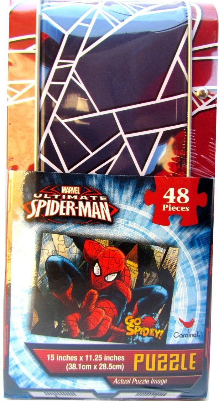 Spiderman 48 Piece Puzzle in Tin Lunchbox