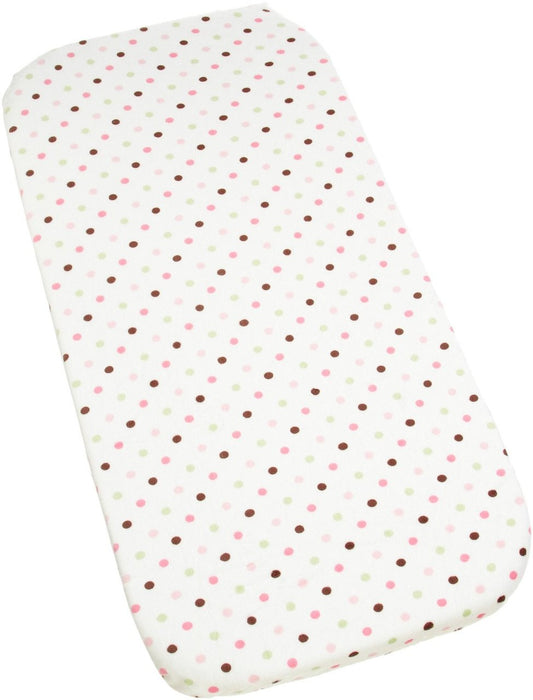 Carters Super Soft Printed Changing Pad Cover, Pink/Green Dots