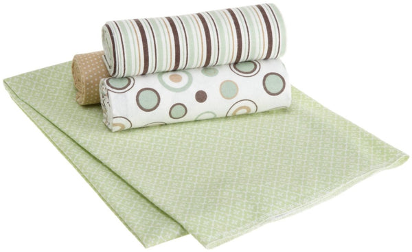 Carter's Wrap Me Up Receiving Blanket, Brown/Sage Circles, 4 Pack