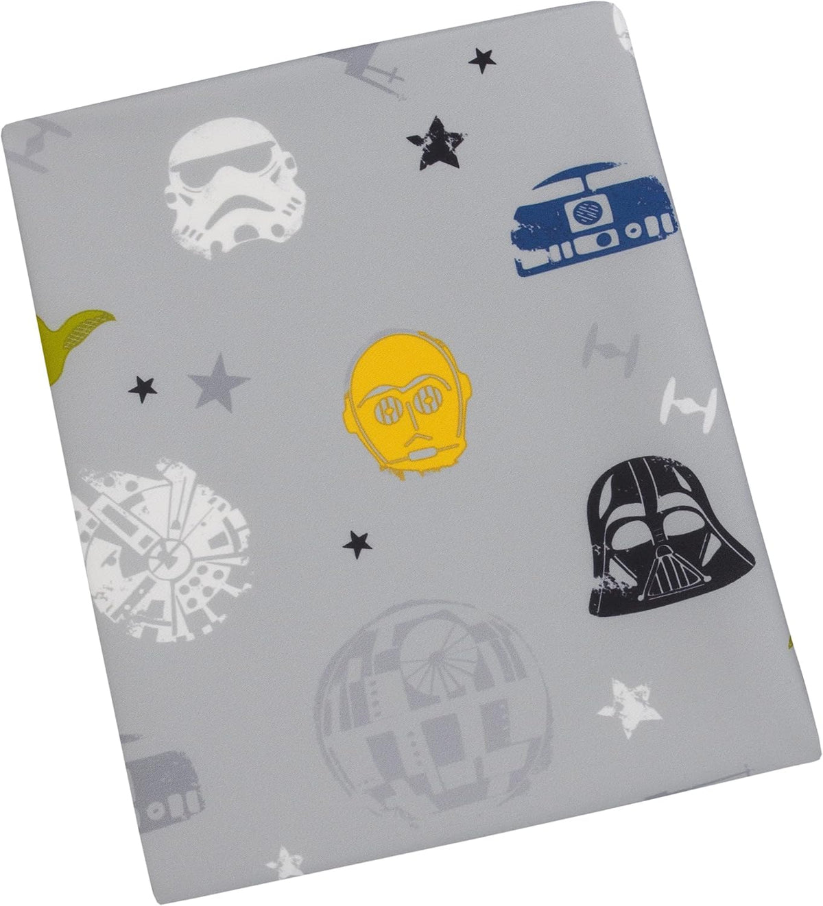 Star Wars Classic 4-Piece Toddler Bedding Set, Quilt, Fitted Sheet, Flat Sheet & Reversible Pillowcase with Travel Tote, Blue and Grey