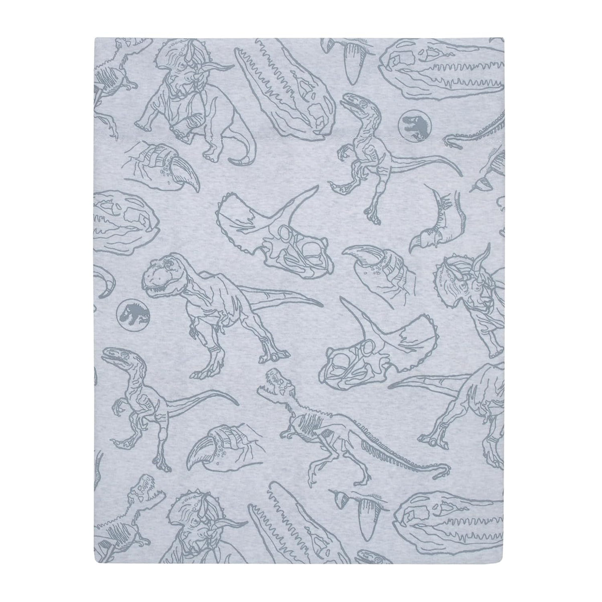 Jurassic World 4-Piece Toddler Bedding Set, T-Rex Map Comforter, Fitted Bottom Sheet, Flat Top Sheet & Pillowcase, Grey, Charcoal and Neon Orange