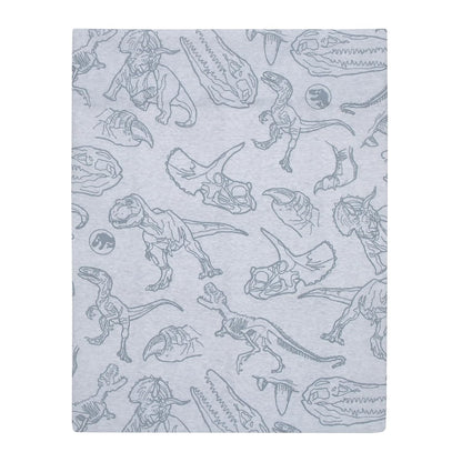 Jurassic World 4-Piece Toddler Bedding Set, T-Rex Map Comforter, Fitted Bottom Sheet, Flat Top Sheet & Pillowcase, Grey, Charcoal and Neon Orange