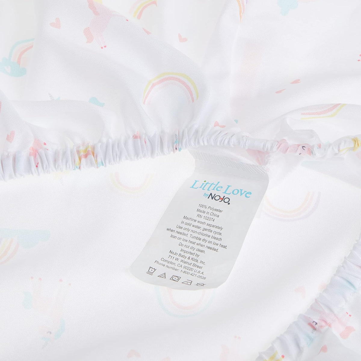 Little Love by NoJo Magical Unicorns Fitted Crib Sheet, Pastel Rainbows & Stars Microfiber Nursery Bedding, Soft Pink, Lavender & Mint