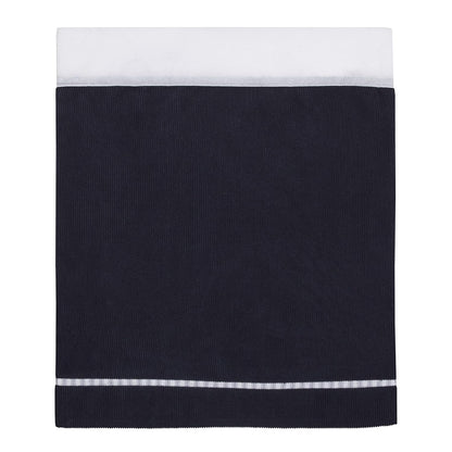 NoJo All-Star Sports 100% Cotton 4-Piece Crib Bedding Set, Applique Comforter, Fitted Sheet, Crib Skirt & Storage Caddy, Navy, Grey and Orange