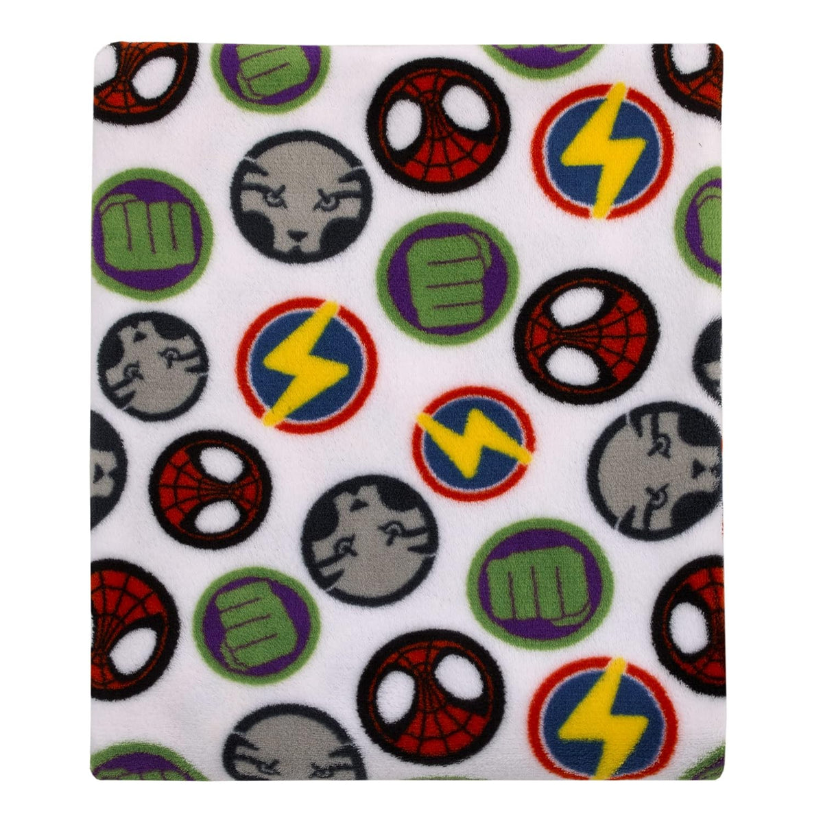 Marvel Avengers Super Soft Plush Toddler Blanket, 40x50 Spider-Man, Hulk, Black Panther & Captain Marvel Fleece Stroller & Crib Blanket, Multicolor