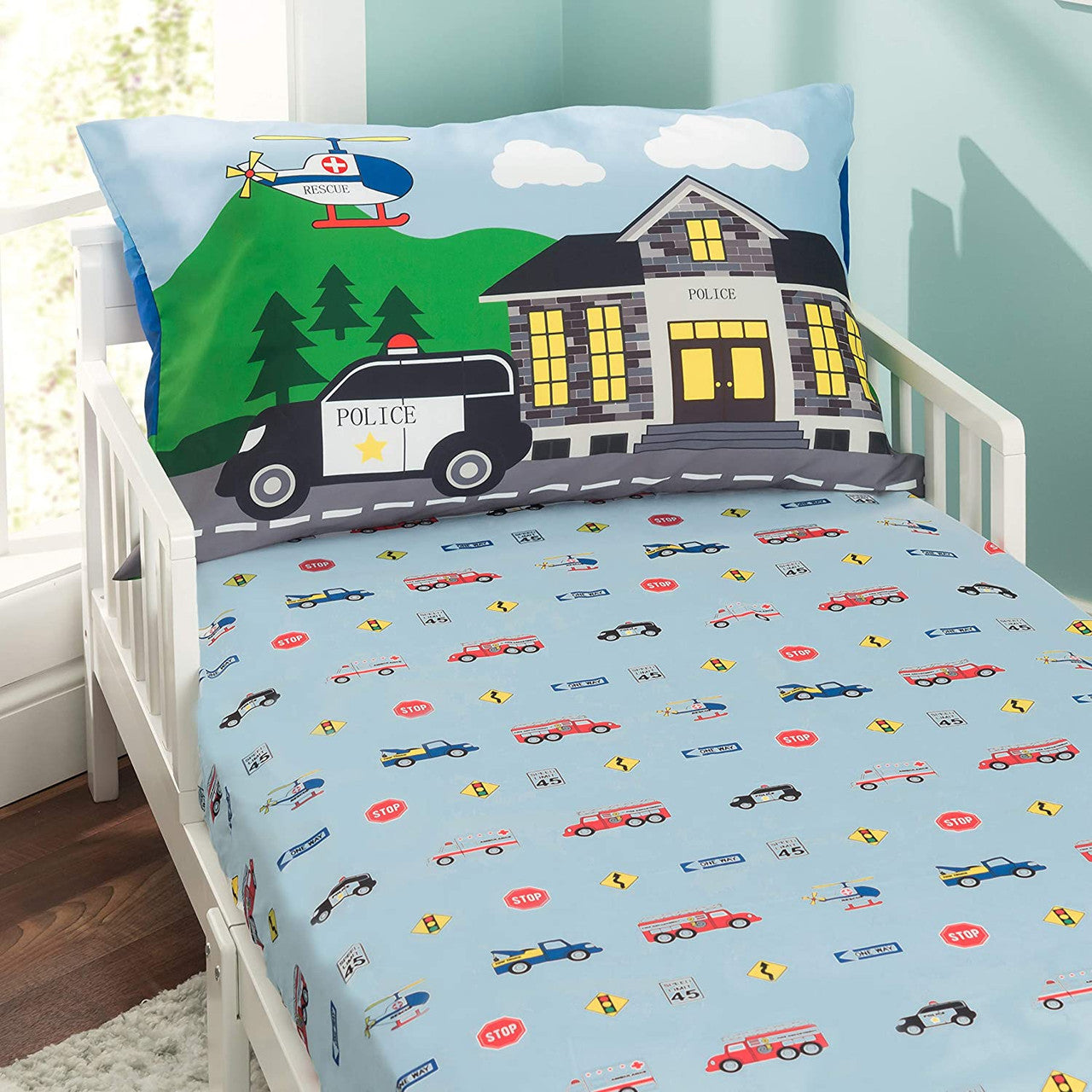 Everyday Kids Toddler Sheet Set - Fire Police Rescue