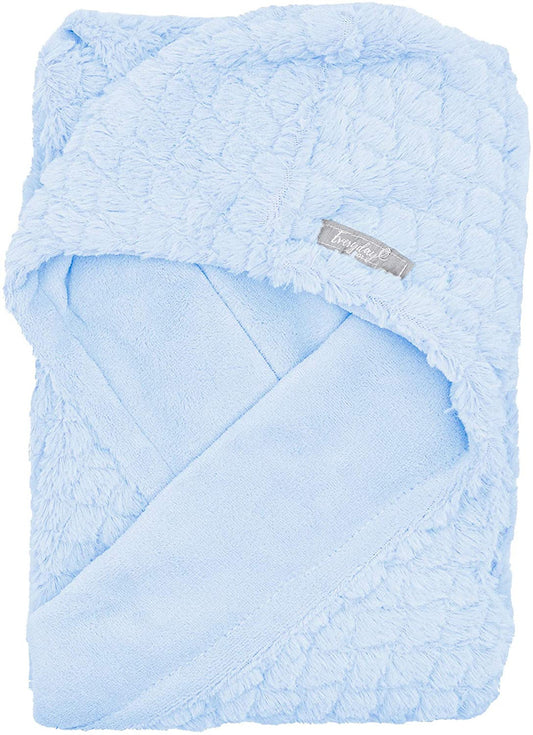 Everyday Kids Blue Plush Hooded Car Seat Blanket