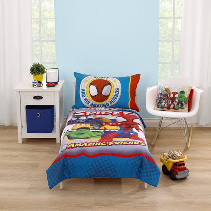 Marvel Avengers Super Soft Plush Toddler Blanket, 40x50 Spider-Man, Hulk, Black Panther & Captain Marvel Fleece Stroller & Crib Blanket, Multicolor