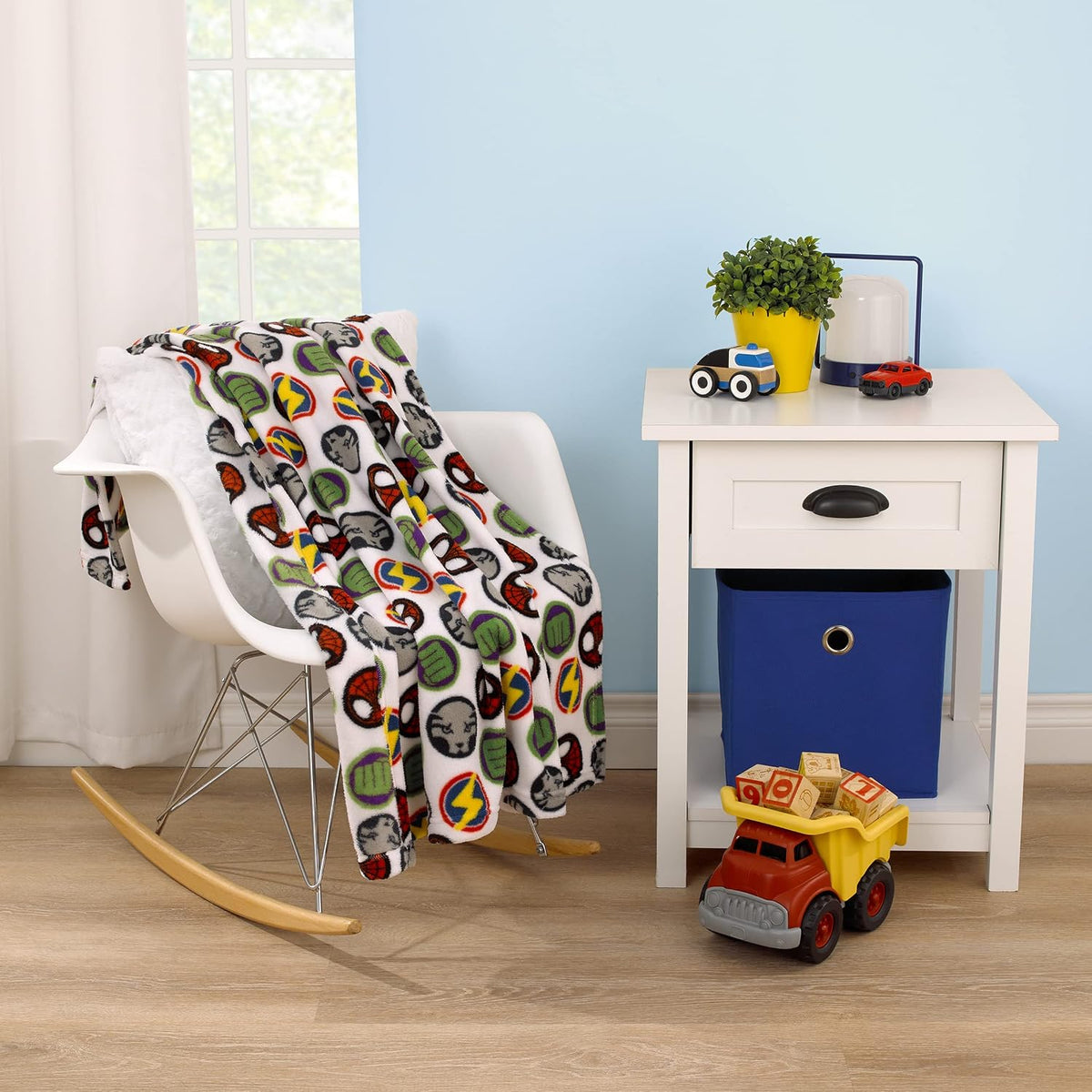 Marvel Avengers Super Soft Plush Toddler Blanket, 40x50 Spider-Man, Hulk, Black Panther & Captain Marvel Fleece Stroller & Crib Blanket, Multicolor