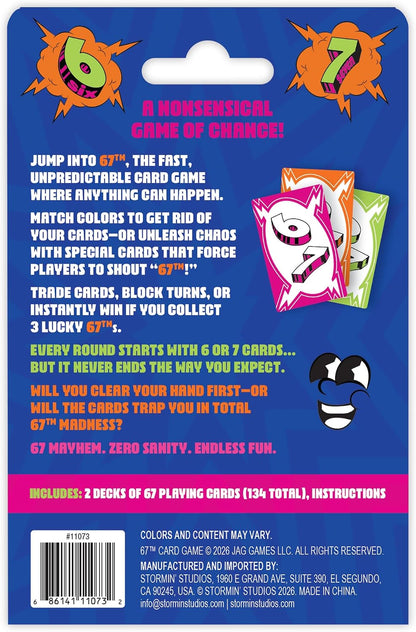 Stormin' Studios Six Seven Card Game, A Nonsensical Game of Chance for Kids and Family, 2 to 6 Players, Ages 7 and Up
