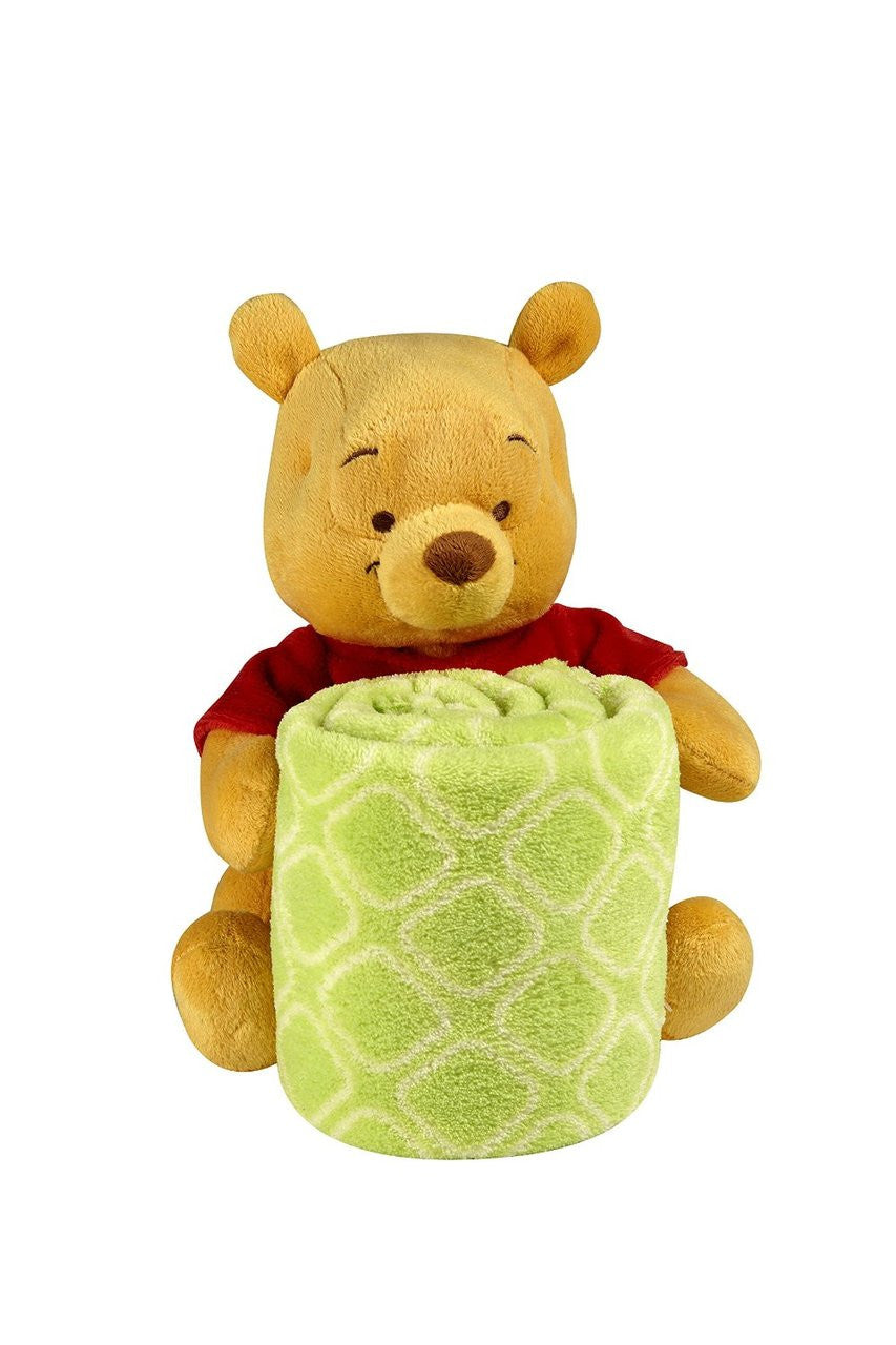 Disney Pooh Plush Character and Rolled Blanket Set