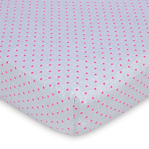 Gerber Baby Girl Crib Sheet - Hot Pink Hearts